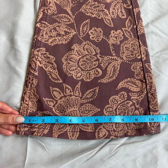 Free People We The Free Maroon/Peach Paisley Print, Low Cut, Flare Jeans NWT- 26 - Picture 11 of 11